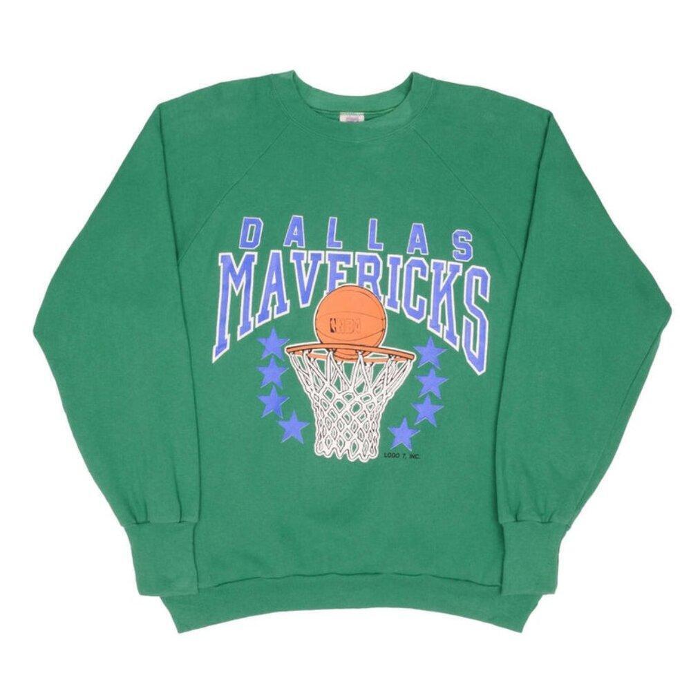 Dallas Mavericks Sweatshirt Early 1990S Green